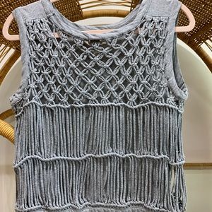 cropped boxy net back tank  / billabong